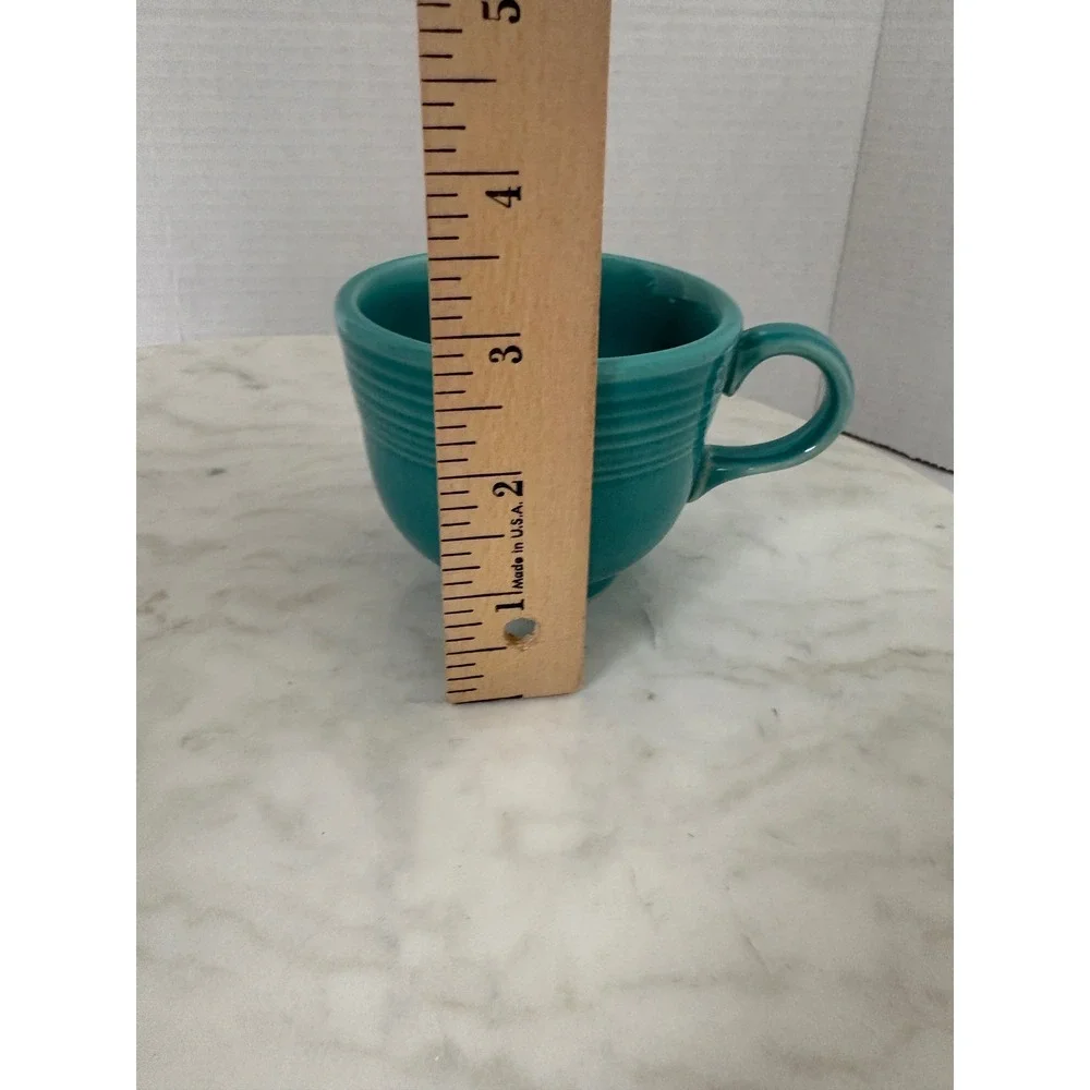 Fiesta Turquoise Cup & Saucer Set  Fiestaware HLC‎ Teal Blue Green FLAW
